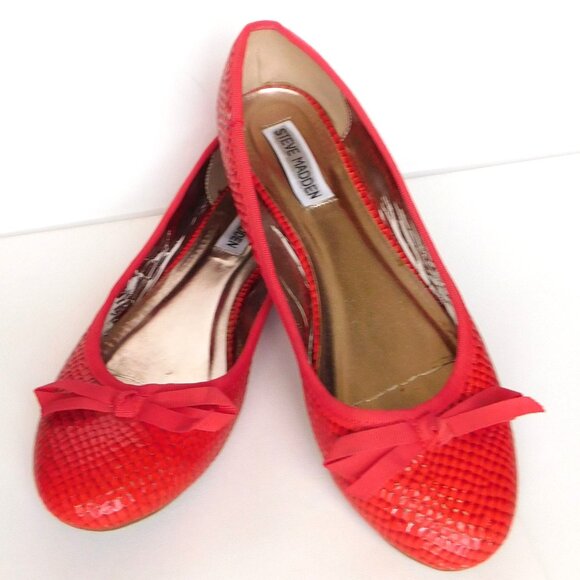 Steve Madden Snake Animal Ballet Flats with Bow Pink  Size 9 M - Picture 1 of 12